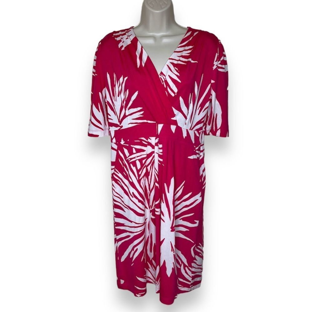 Lilly Pulitzer Bellanna Azalea Pink Frilly Ferns Dress Silk Women Large FLAWED